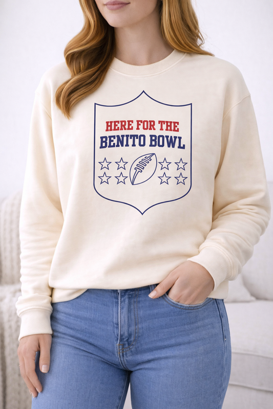 HERE FOR THE BENITO BOWL '26 SWEATSHIRT