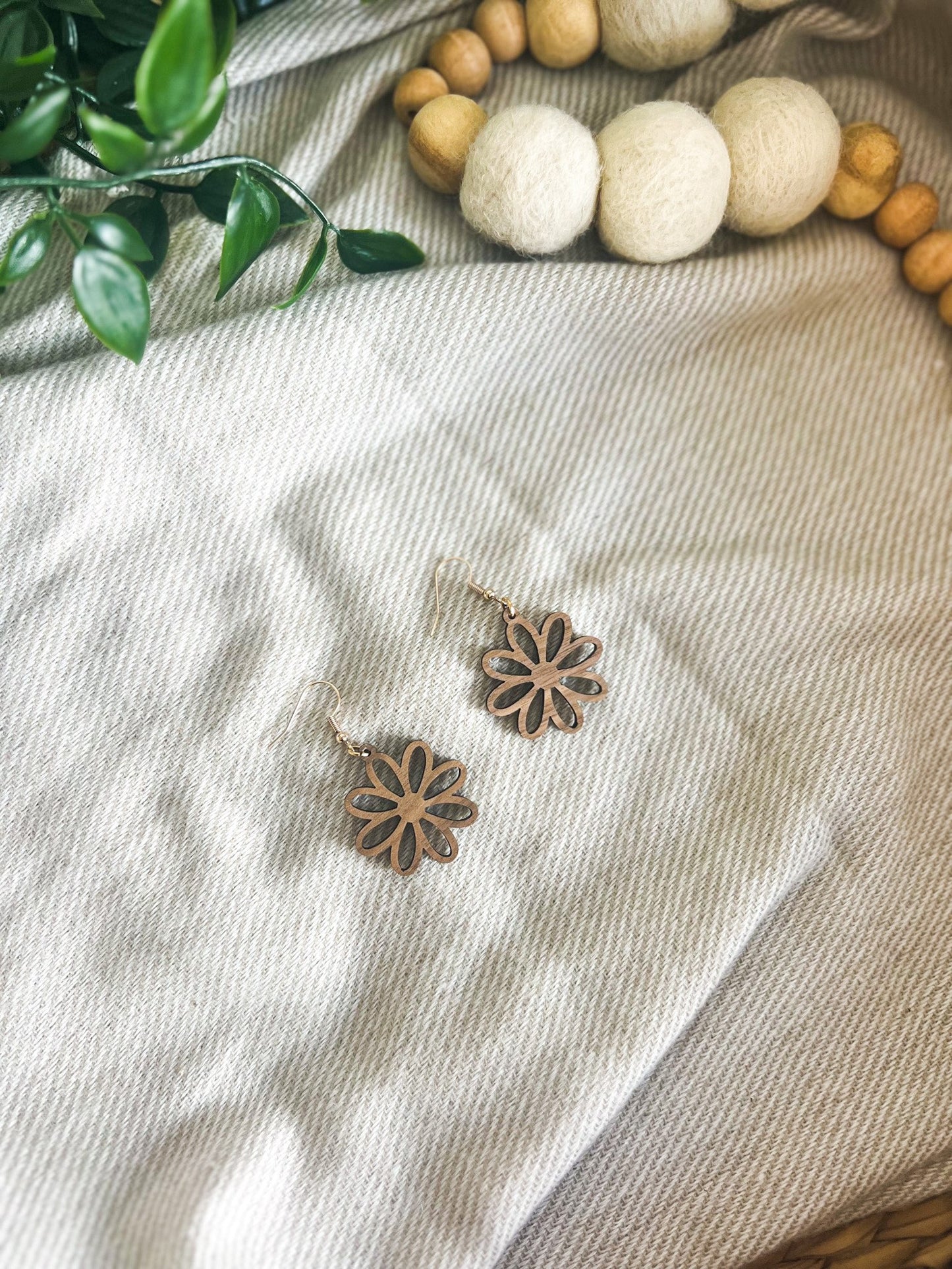 Wildflower Wood Earrings