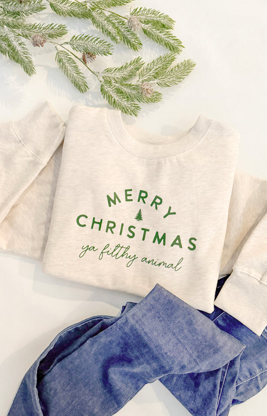 MERRY CHRISTMAS YA FILTHY ANIMAL SWEATSHIRT