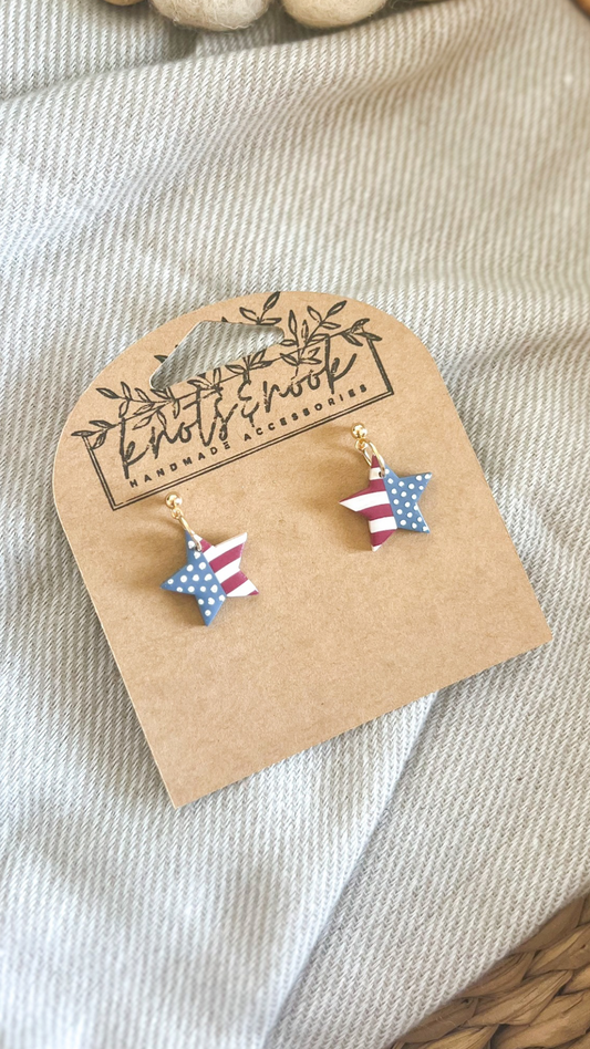 Flag Star Earrings