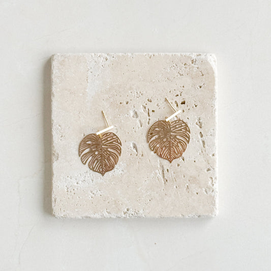 MONSTERA LEAF EARRINGS