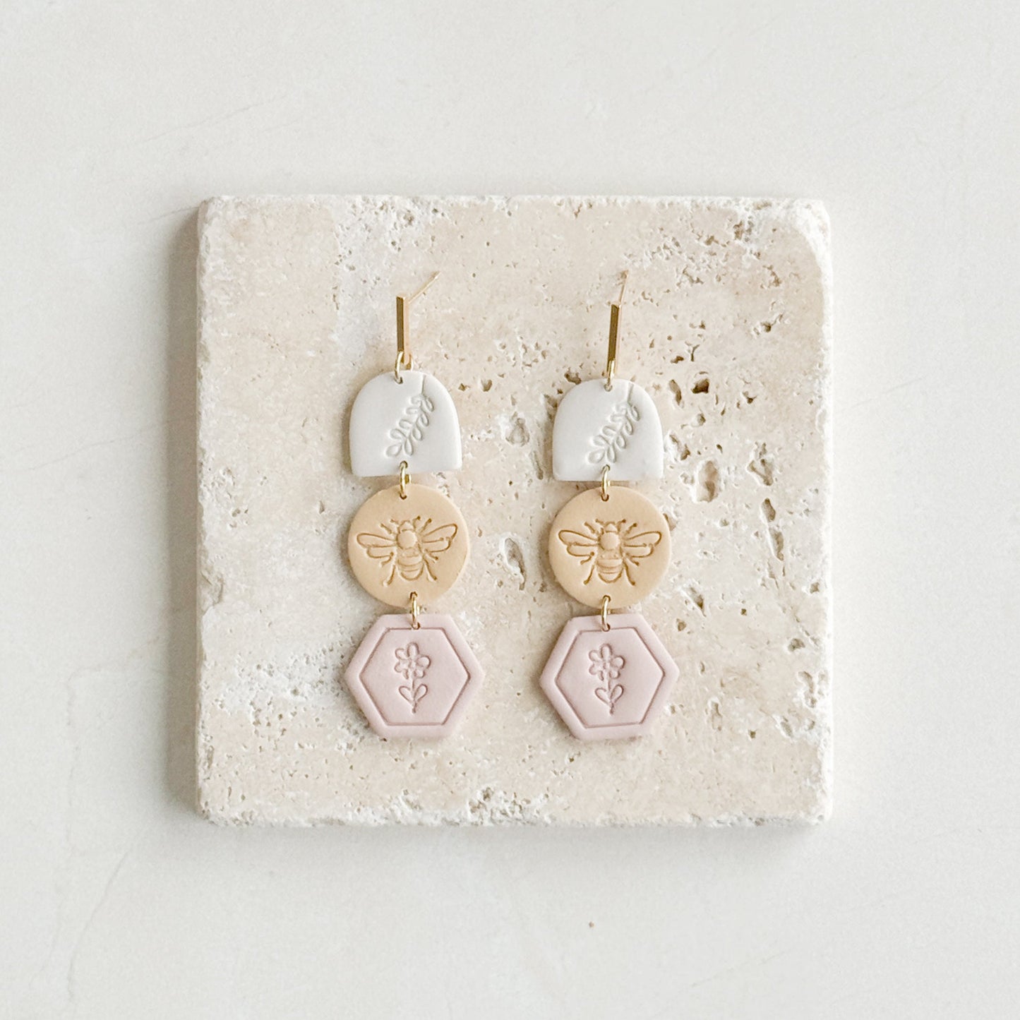 BEES + BLOOMS CLAY EARRINGS