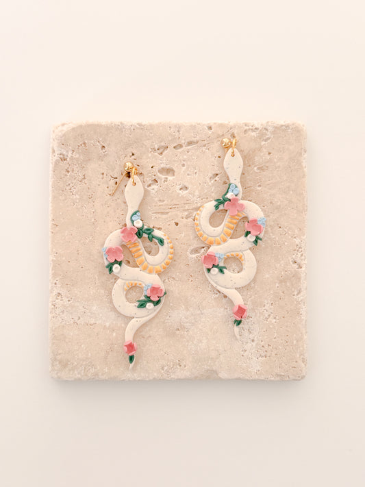 FLORAL SNAKE EARRINGS