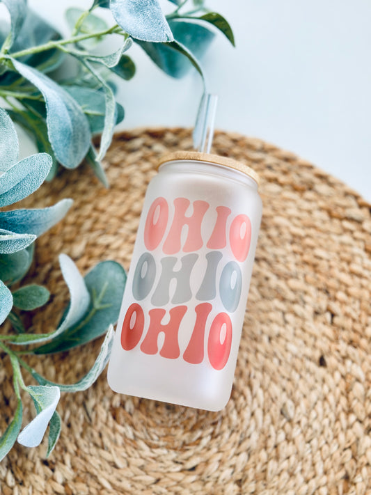 Wavy Ohio Frosted Glass Tumbler