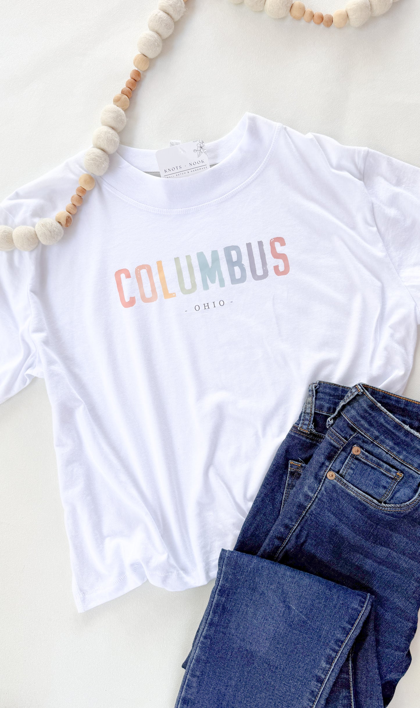 WATERCOLOR COLUMBUS BOXY CROP SHIRT
