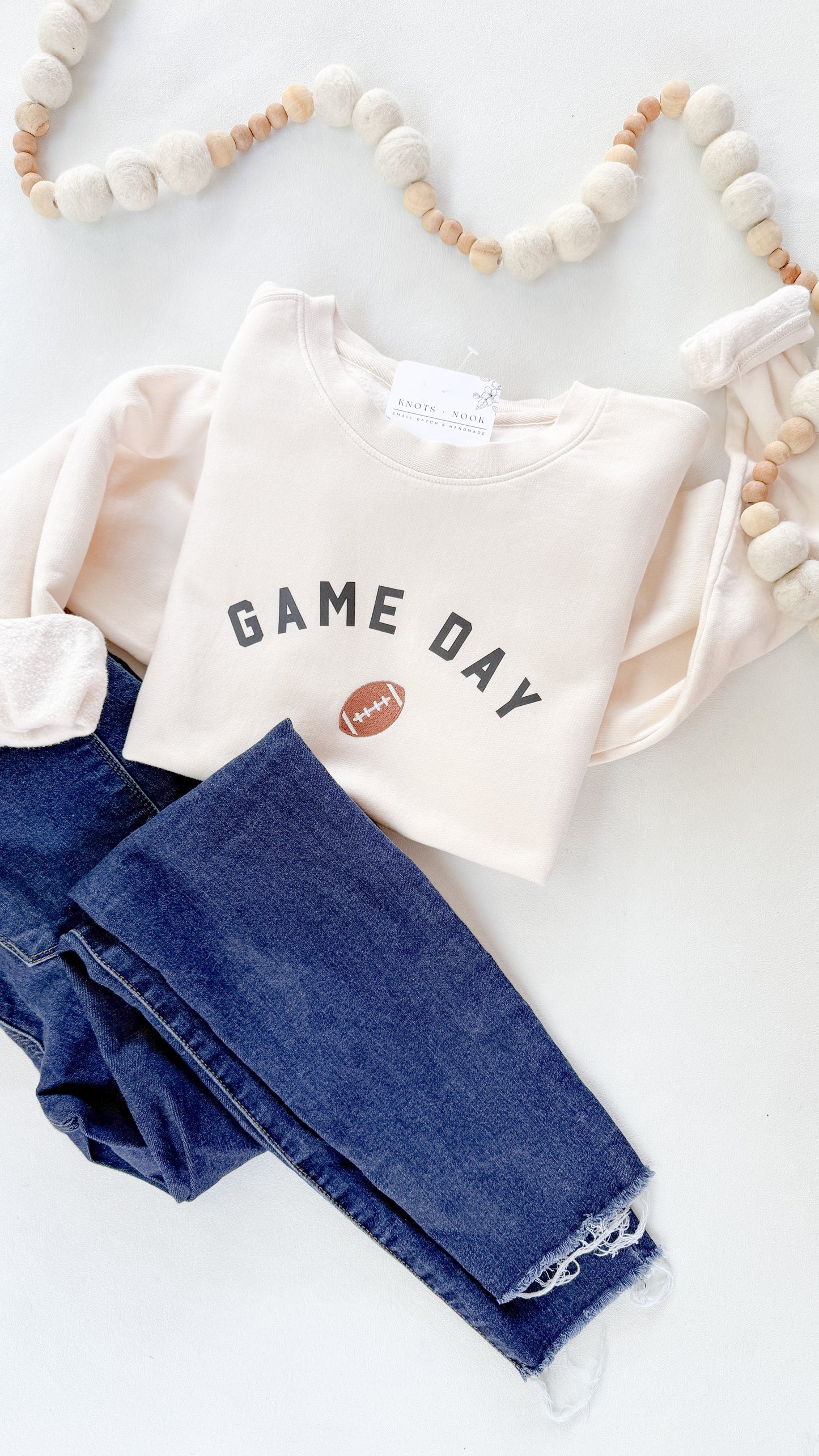 GAME DAY FOOTBALL EMBROIDERED SWEATSHIRT