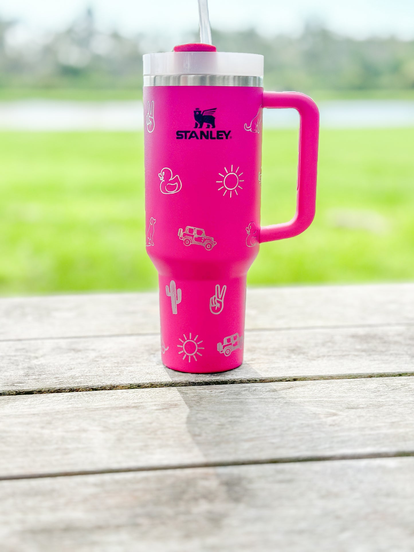 Tuscadero Jeep Life Laser Engraved Fuchsia 40oz Stanley Tumber