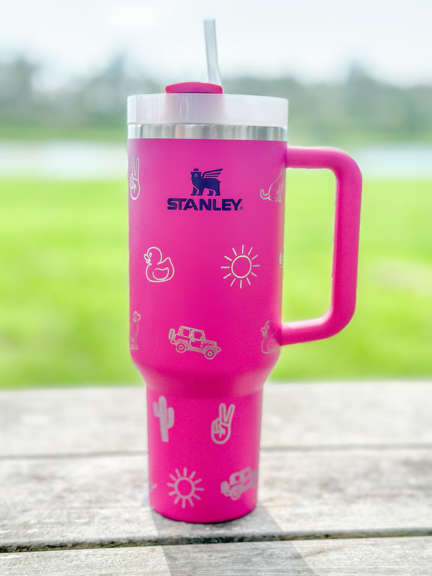 Tuscadero Jeep Life Laser Engraved Fuchsia 40oz Stanley Tumber