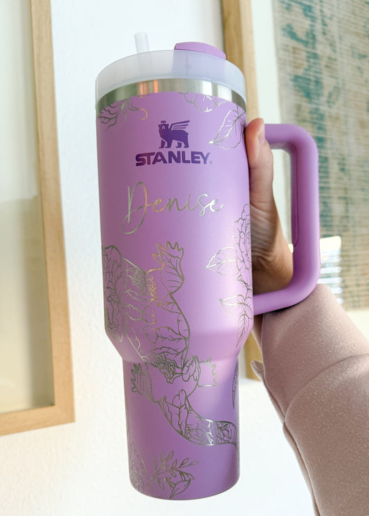 Custom Order for Danielle - 40oz Stanley Tumbler with Alligators - Laser Engraved