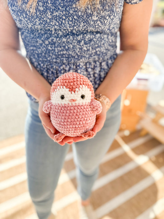 Pink Penguin - Handmade Crochet Plushie