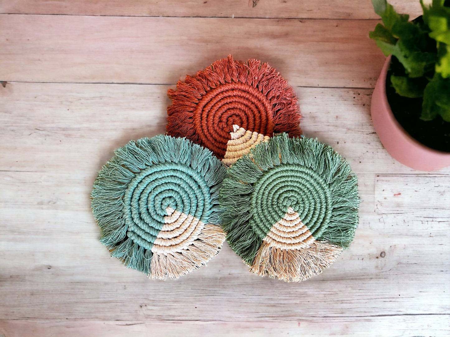 Handmade Macrame Coasters