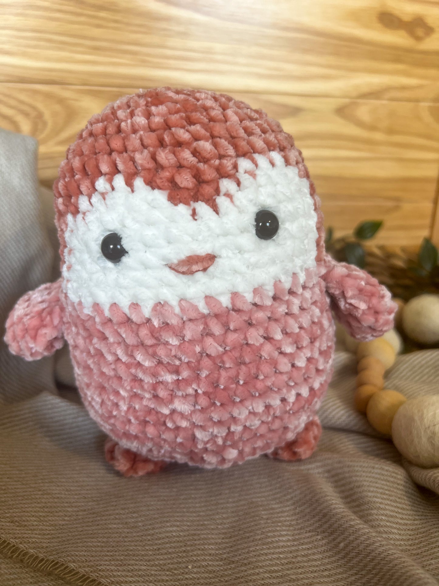 Pink Penguin - Handmade Crochet Plushie