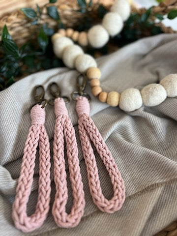 Crochet Macramé Wristlet Keychain