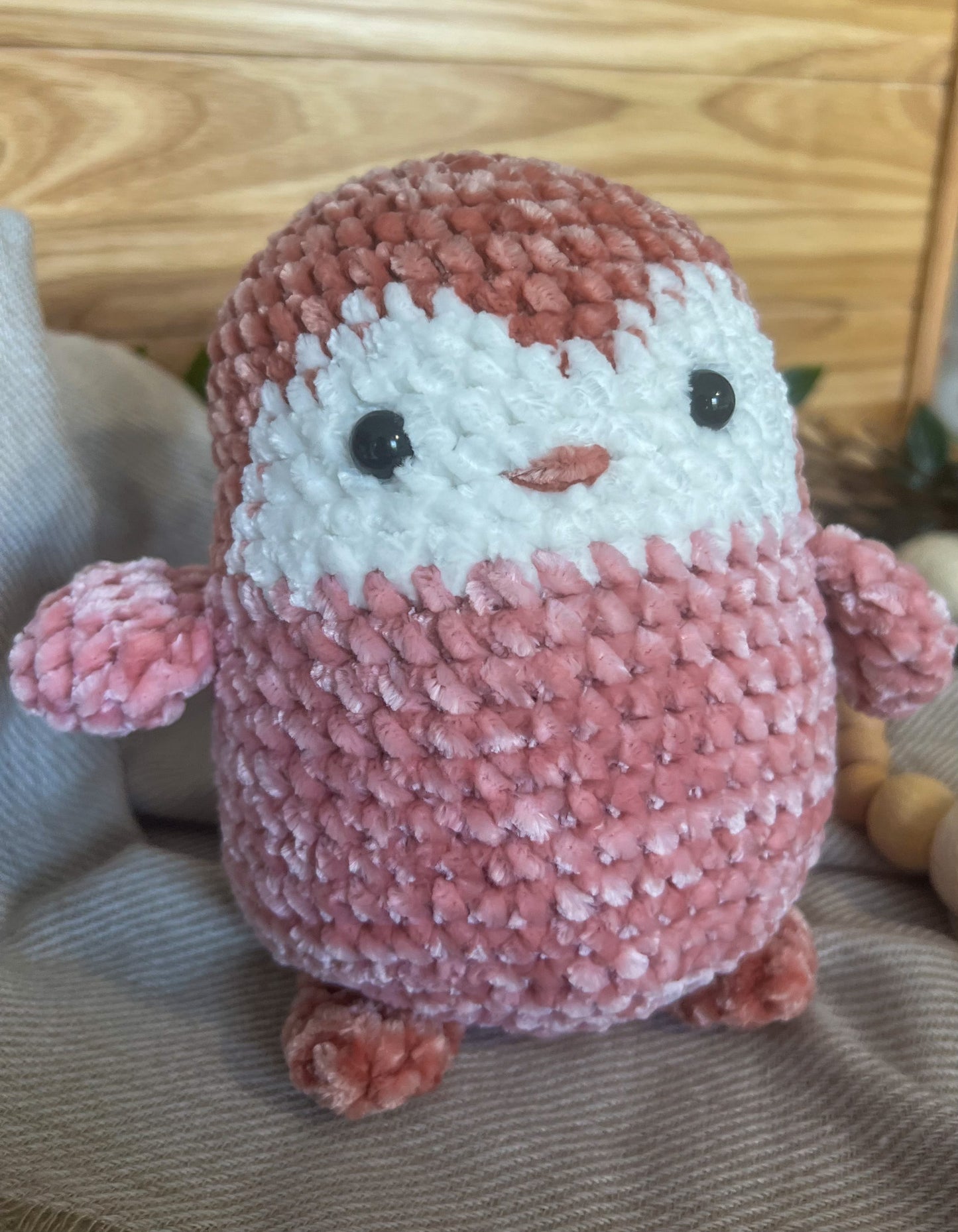 Pink Penguin - Handmade Crochet Plushie