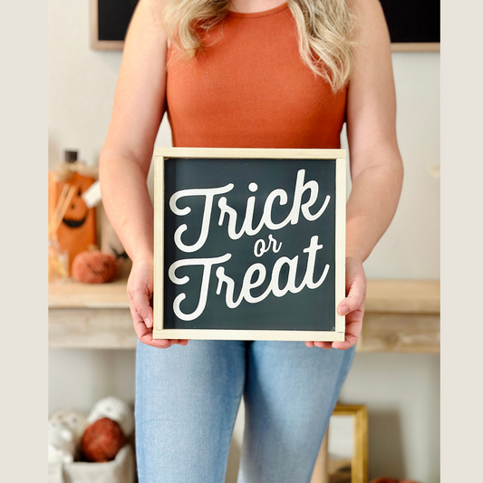 Trick or Treat Halloween Wood Sign