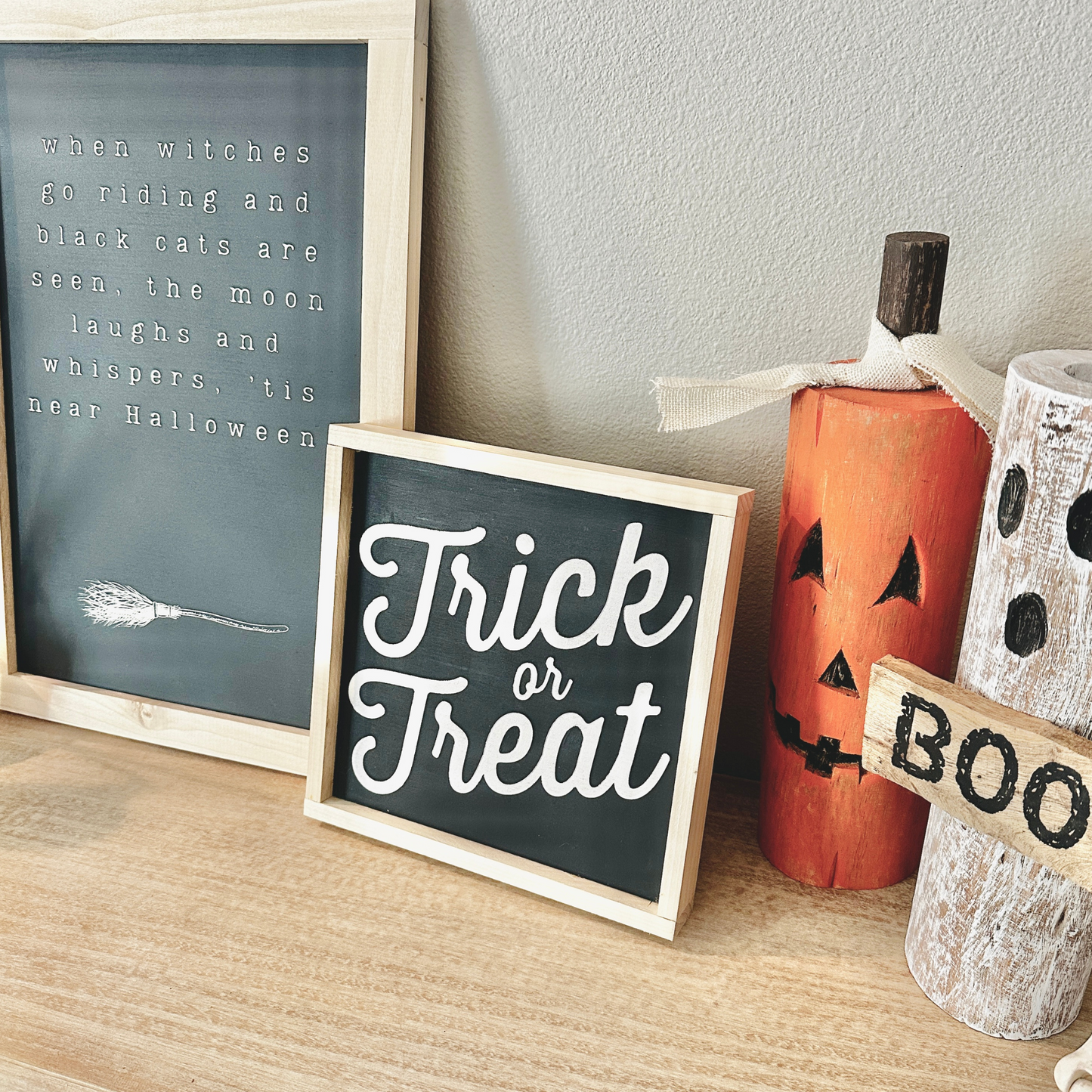 Trick or Treat Halloween Wood Sign