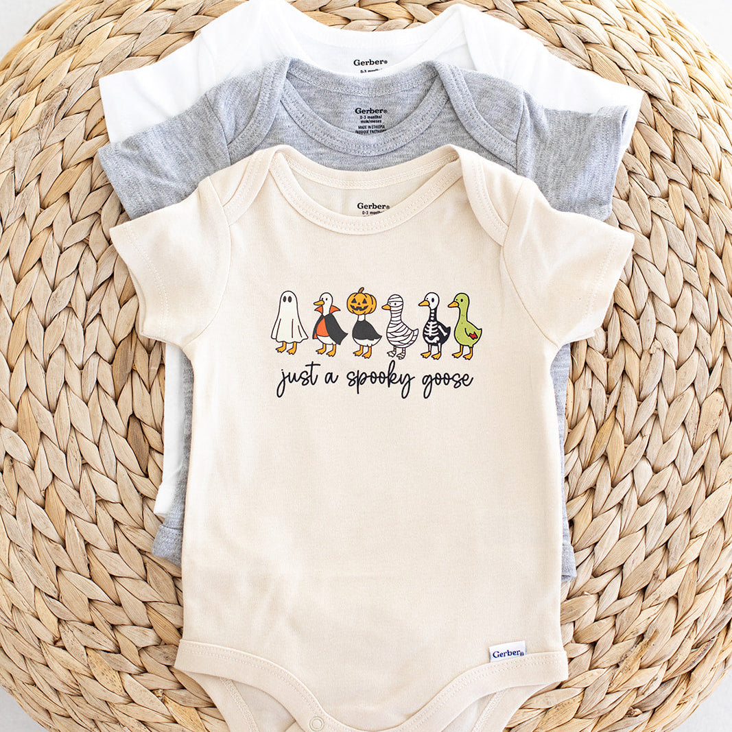 SPOOKY GOOSE BABY BODYSUIT