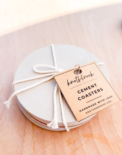 Hand-Poured Concrete Coasters (Set of 4)